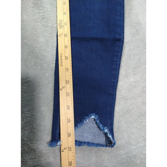 7 For All Mankind Jeans Womens 24 Blue Denim Ankle Skinny Stretch Dark Wash - Picture 5 of 9